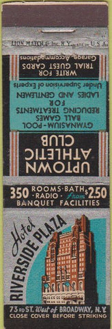 Matchbook Cover - Hotel Riverside Plaza New York City