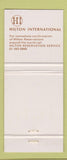 Matchbook Cover - Hilton International Hotel London Kensington