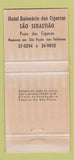 Matchbook Cover - Hotel Balnario das Cigarras Sao Sebastiao Sao Paulo 30 Strike