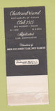 Matchbook Cover - Chateaubriand Restaurant Dallas TX WEAR