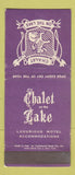 Matchbook Cover - Chalet on the Lake Mequon WI WEAER