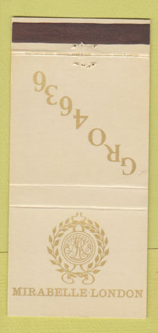 Matchbook Cover - Mirabelle London UK England 30 Strike