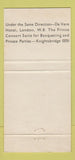 Matchbook Cover - Mirabelle London UK England 30 Strike