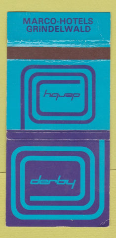 Matchbook Cover - Marco Hotels Grindelwald Derby WEAR 30 Strike