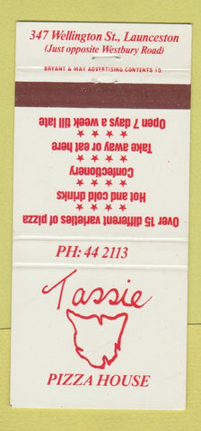 Matchbook Cover - Tassie Pizza House Launceston  30 Strike