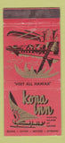 Matchbook Cover - Kona Inn Kailua Hawaii WORN 30 Stick