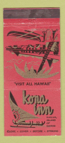 Matchbook Cover - Kona Inn Kailua Hawaii WORN 30 Stick
