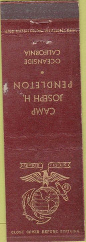 Matchbook Cover - Camp Pendelton Oceanside CA Marines