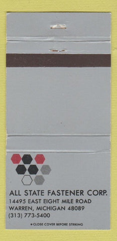 Matchbook Cover - All State Fastener Corp Warren MI WEAR 30 Strike