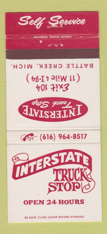 Matchbook Cover - Interstate Truck Stop Battle Creek MI 30 Strike