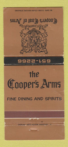 Matchbook Cover - Cooper's Coat of Arms Rochester MI WEAR 30 Strike