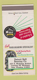 Matchbook Cover - Detroit Ball Bearing Company Lansing MI 30 Strike