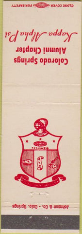 Matchbook Cover - Kappa Alpha Psi Colorado Springs CO alumni