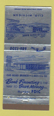 Matchbook Cover - Clio State Bank MI 30 Strike