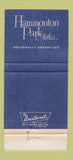 Matchbook Cover - Hammonton Park Clothes Detroit MI Harry Solomon 30 Strike
