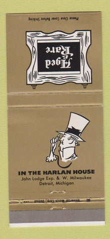 Matchbook Cover - Agged and Rare Harlan House Detroit MI 30 Strike