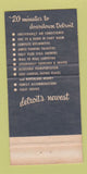 Matchbook Cover - Caribe Motel Detroit MI 30 Strike