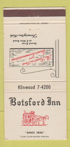 Matchbook Cover - Botsford Inn Farmington MI 30 Strike
