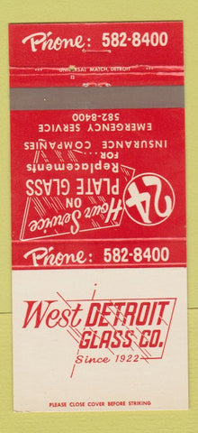Matchbook Cover - West Detroit Glass MI 30 Strike