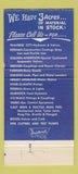 Matchbook Cover Michigan Hydrant and Valve Detroit MI Redford Township 30 Strike