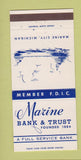Matchbook Cover - Marine Bank and Trust Marine City MI 30 Strike