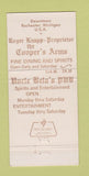 Matchbook Cover - Uncle Bela's Restaurant Rochester MI Cooper's Arms 30 Strike