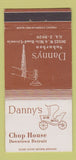 Matchbook Cover - Danny's Chop House Detroit MI Livonia 30 Strike