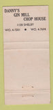 Matchbook Cover - Danny's Chop House Detroit MI Livonia 30 Strike
