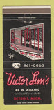 Matchbook Cover - Victor Lim's Detroit MI WEAR 30 Strike