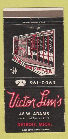 Matchbook Cover - Victor Lim's Detroit MI WEAR 30 Strike