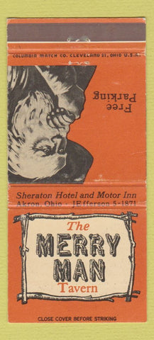 Matchbook Cover - Merry Man Tavern Akron OH Sheraton Hotel 30 Strike
