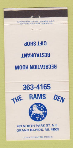Matchbook Cover - The Rams Den Grand Rapids MI 30 Strike