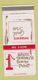 Matchbook Cover - Hank Young's Town Pump Detroit MI 30 Strike