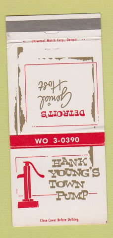 Matchbook Cover - Hank Young's Town Pump Detroit MI 30 Strike