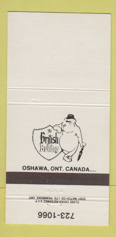 Matchbook Cover - British Bulldog Oshawa ON 30 Strike