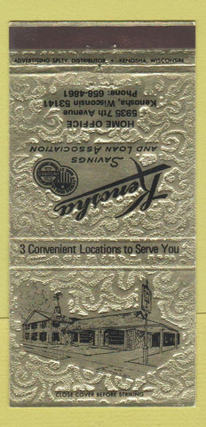 Matchbook Cover - Kenosha Savings and Loan WI 30 Strike