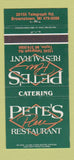 Matchbook Cover - Pete's Place Restaurant Taylor MI 30 Strike