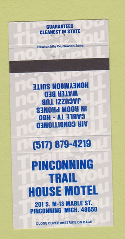 Matchbook Cover - Pinconning Trail House Motel MI 30 Strike