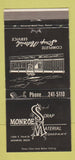 Matchbook Cover - Monroe Scrap Material Monroe MI 30 Strike