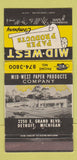 Matchbook Cover - Mid West Paper Products Detroit MI 30 Strike