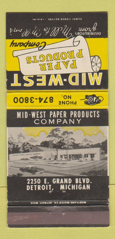 Matchbook Cover - Mid West Paper Products Detroit MI 30 Strike