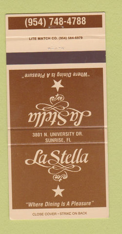 Matchbook Cover - La Stella Restaurant 30 Strike