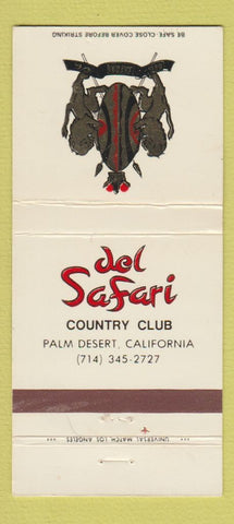 Matchbook Cover - Del Safari Country Club Palm Desert CA 30 Strike