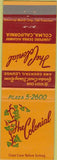 Matchbook Cover - The Colonial Colma CA