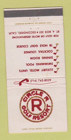 Matchbook Cover - Circle R Golf Resort Escondido CA WEAR 30 Strike