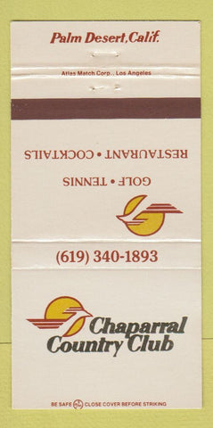 Matchbook Cover - Chaparral Country Club Palm Desert CA 30 Strike