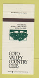 Matchbook Cover - Coto Valley Country Club Coto de Caza CA 30 Strike