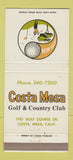 Matchbook Cover - Costa Mesa Golf and Country Club CA 30 Strike