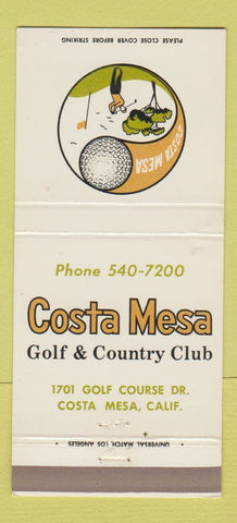 Matchbook Cover - Costa Mesa Golf and Country Club CA 30 Strike