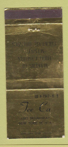 Matchbook Cover - Tee Ca New York City WEAR 30 Strike